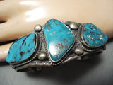 Verdy Jake Vintage Native American Navajo Morenci Turquoise Sterling Silver Bracelet-Nativo Arts