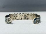 Very Early Old Vintage Native American Navajo Snake Eyes Turquoise Sterling Silver Bracelet-Nativo Arts