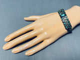 Very Early Old Vintage Native American Navajo Snake Eyes Turquoise Sterling Silver Bracelet-Nativo Arts