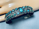 Very Early Old Vintage Native American Navajo Snake Eyes Turquoise Sterling Silver Bracelet-Nativo Arts
