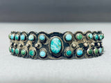 Very Early Old Vintage Native American Navajo Snake Eyes Turquoise Sterling Silver Bracelet-Nativo Arts