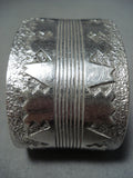 Very Important Gibson Nez Vintage Native American Navajo Sterling Silver Wide Bracelet-Nativo Arts
