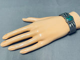 Very Improtant Vintage Native American Navajo Stan Parker Turquoise Sterling Silver Bracelet-Nativo Arts