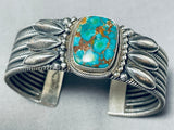 Very Improtant Vintage Native American Navajo Stan Parker Turquoise Sterling Silver Bracelet-Nativo Arts