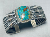 Very Improtant Vintage Native American Navajo Stan Parker Turquoise Sterling Silver Bracelet-Nativo Arts