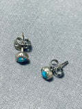 Very Old Vintage Native American Navajo Turquoise Sterling Silver Earrings Old-Nativo Arts