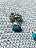 Very Old Vintage Native American Navajo Turquoise Sterling Silver Earrings Old-Nativo Arts