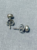 Very Old Vintage Native American Navajo Turquoise Sterling Silver Earrings Old-Nativo Arts
