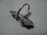 Very Old Vintage Navajo Native American Jewelry Turquoise Coral Sterling Silver Ring-Nativo Arts