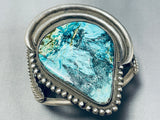 Very Rare Blue Warrior Turquoise Vintage Native American Navajo Sterling Silver Bracelet-Nativo Arts
