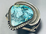 Very Rare Blue Warrior Turquoise Vintage Native American Navajo Sterling Silver Bracelet-Nativo Arts