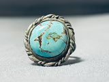 Very Rare Earlier Vintage Native American Navajo Royston Turquoise Sterling Silver Ring-Nativo Arts