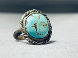 Very Rare Earlier Vintage Native American Navajo Royston Turquoise Sterling Silver Ring-Nativo Arts
