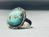 Very Rare Earlier Vintage Native American Navajo Royston Turquoise Sterling Silver Ring-Nativo Arts