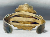 Very Rare Gold Vintage Native American Navajo Morenci Turquoise Sterling Silver Bracelet-Nativo Arts