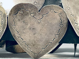Very Rare Heart Vintage Native American Navajo Hand Hammered Sterling Silver Concho Belt-Nativo Arts