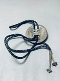Very Rare Last Chance Mine Turquoise Vintage Native American Navajo Sterling Silver Bolo-Nativo Arts