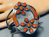Very Rare Towering Coral Authentic Vintage Native American Navajo Sterling Silver Bracelet-Nativo Arts
