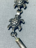 Very Rare Turtle Fetish Vintage Native American Navajo Sterling Silver Necklace-Nativo Arts