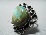 Very Rare Vintage Native American Navajo Damale Turquoise Sterling Silver Ring Old-Nativo Arts