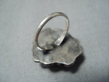 Very Rare Vintage Native American Navajo Damale Turquoise Sterling Silver Ring Old-Nativo Arts