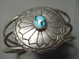 Very Rare!! Vintage Native American Navajo Laste Chance Turquoise Sterling Silver Bracelet Old-Nativo Arts