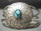 Very Rare!! Vintage Native American Navajo Laste Chance Turquoise Sterling Silver Bracelet Old-Nativo Arts