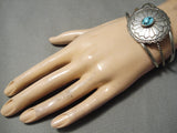 Very Rare!! Vintage Native American Navajo Laste Chance Turquoise Sterling Silver Bracelet Old-Nativo Arts