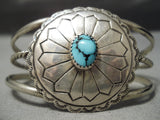 Very Rare!! Vintage Native American Navajo Laste Chance Turquoise Sterling Silver Bracelet Old-Nativo Arts