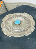 Very Rare Vintage Native American Navajo Turquoise Sterling Silver Hand Beaded Purse-Nativo Arts