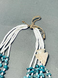 Very Unique Arrowhead Vintage Native American Navajo Turquoise Necklace Old-Nativo Arts