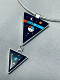 Very Unique Native American Navajo Turquoise Coral Sterling Silver Night Necklace-Nativo Arts