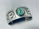 Very Unique Vintage Hopi Native American Navajo Green Turquoise Sterling Silver Bracelet-Nativo Arts