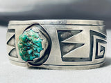 Very Unique Vintage Hopi Native American Navajo Green Turquoise Sterling Silver Bracelet-Nativo Arts