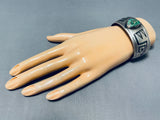 Very Unique Vintage Hopi Native American Navajo Green Turquoise Sterling Silver Bracelet-Nativo Arts