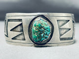 Very Unique Vintage Hopi Native American Navajo Green Turquoise Sterling Silver Bracelet-Nativo Arts