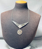 Very Unique Vintage Native American Hopi Sterling Silver Geomtric Necklace-Nativo Arts