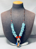 Very Unique Vintage Native American Navajo Turquoise Lapis Heishi Sterling Silver Necklace-Nativo Arts