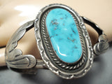Vibrant Vintage Native American Navajo Morenci Turquoise Sterling Silver Bracelet-Nativo Arts