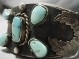 Vintage Native American Navajo Sky Blue Turquoise Sterling Silver Natural Bracelet Old-Nativo Arts