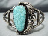 Vivid Vintage Native American Navajo Carico Lake Turquoise Sterling Silver Bracelet-Nativo Arts