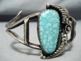 Vivid Vintage Native American Navajo Carico Lake Turquoise Sterling Silver Bracelet-Nativo Arts