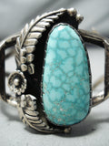 Vivid Vintage Native American Navajo Carico Lake Turquoise Sterling Silver Bracelet-Nativo Arts