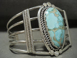 Vivid Vintage Navajo Blue Royston/spide Rkingman Turquoise Native American Jewelry Silver Bracelet-Nativo Arts