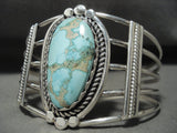 Vivid Vintage Navajo Blue Royston/spide Rkingman Turquoise Native American Jewelry Silver Bracelet-Nativo Arts