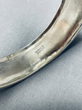 Wally Yazzie Jr Native American Navajo Signed Sterling Silver Heavy Bangle Bracelet-Nativo Arts