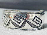 Water Wave Vintage Native American Navajo Sterling Silver Bracelet-Nativo Arts