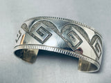 Water Wave Vintage Native American Navajo Sterling Silver Bracelet-Nativo Arts