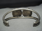 Whilring Waves Vintage Native American Jewelry Navajo Turquoise Inlay Sterling Silver Bracelet Cuff Old-Nativo Arts