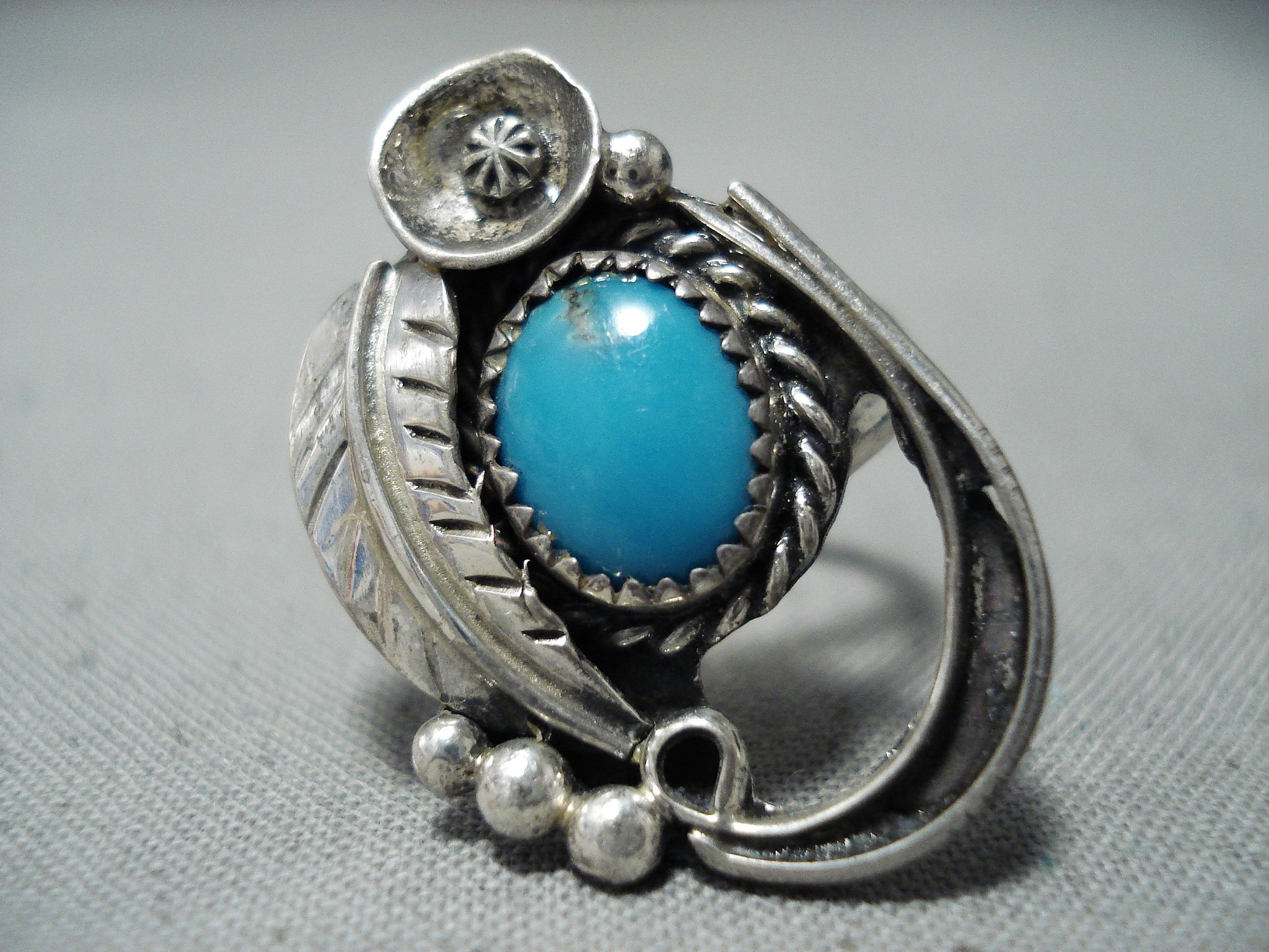 Whimsical Vintage Navajo Native American Bisbee Turquoise Sterling